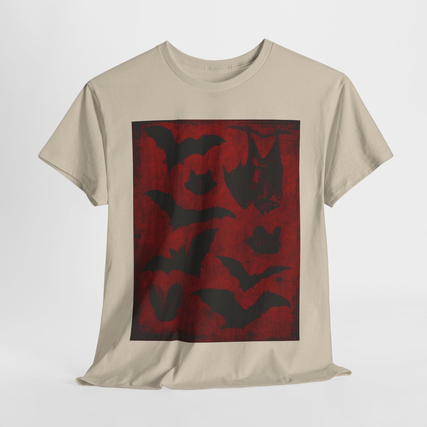 Moody Tee Gothic Bat Print Unisex Heavy Cotton Tee