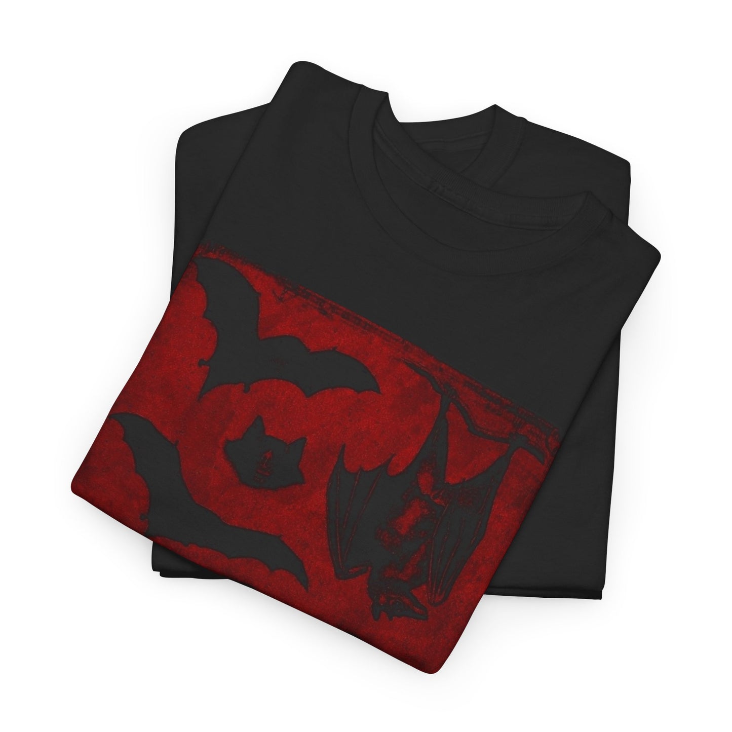 Moody Tee Gothic Bat Print Unisex Heavy Cotton Tee