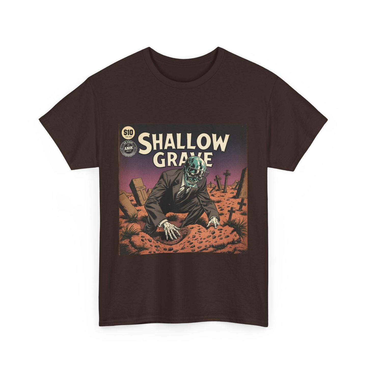 Vintage Comic Cover 'Shallow Grave' Horror Graphic Tee