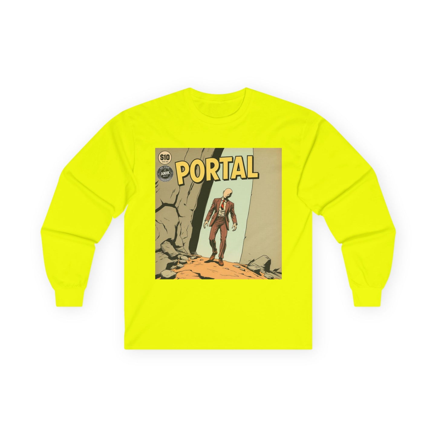 Vintage Comic Cover Style Unisex Long Sleeve Tee - Portal, Graphic T-Shirt
