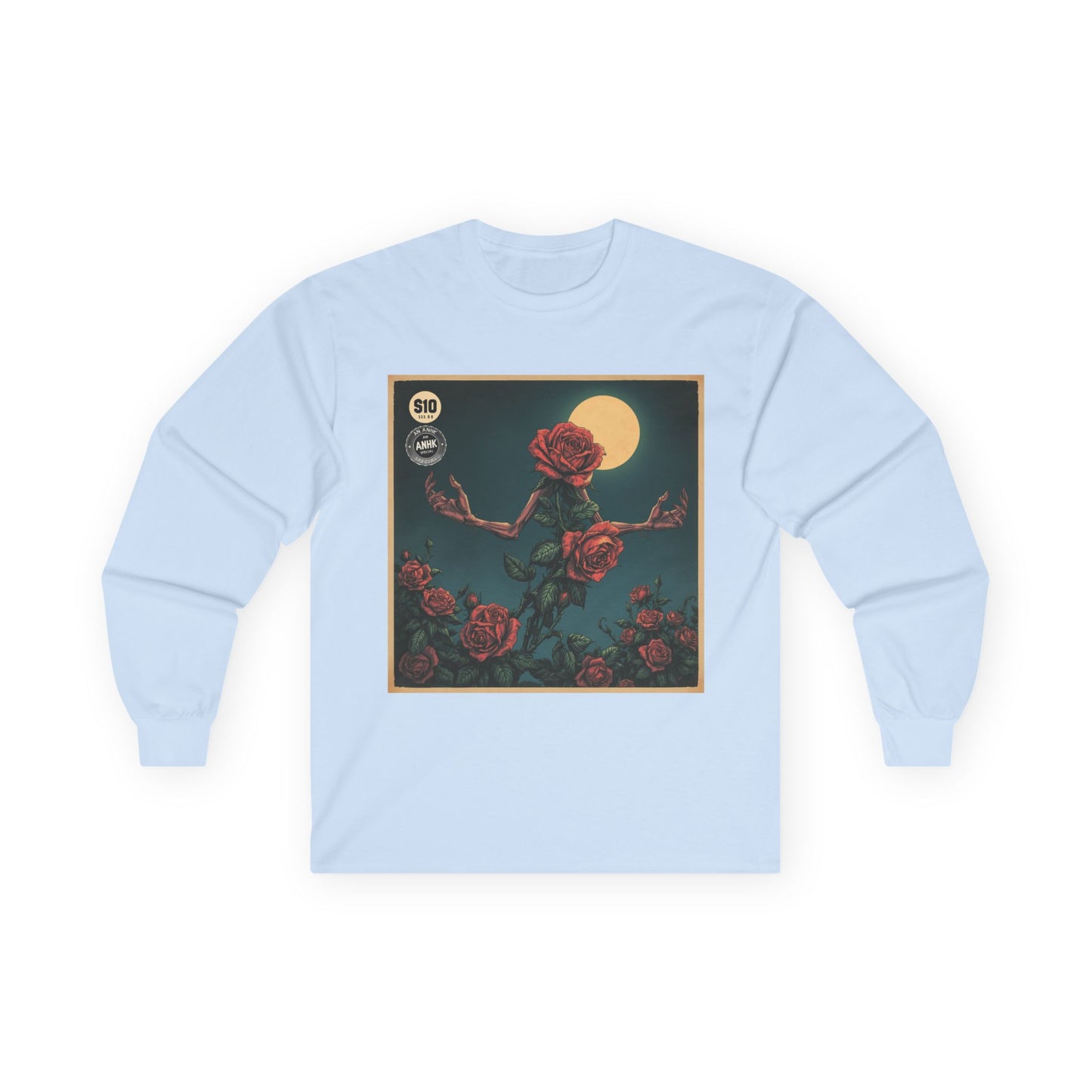 Vintage Comic Cover Mulitdimensional Floral Long Sleeve Tee