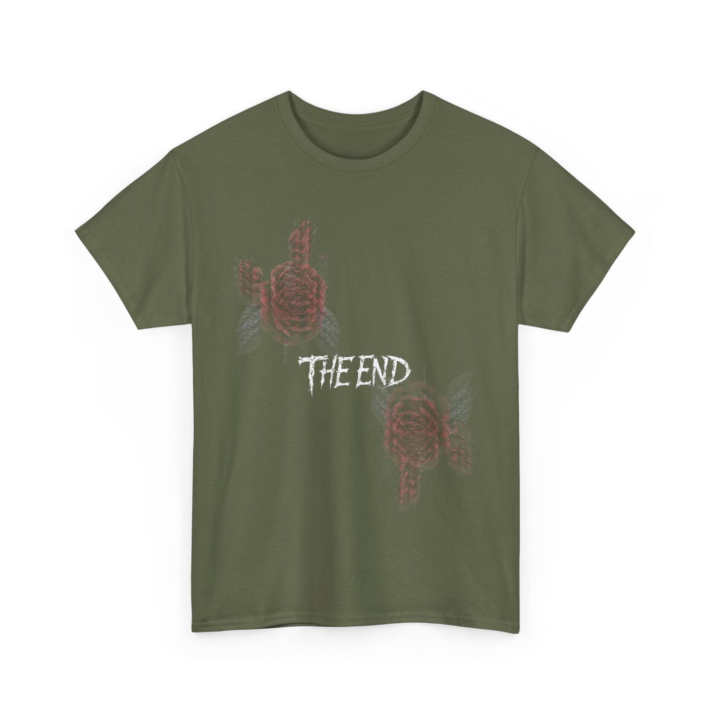 Gothic Y2k Faded Rose Unisex Heavy Cotton Tee
