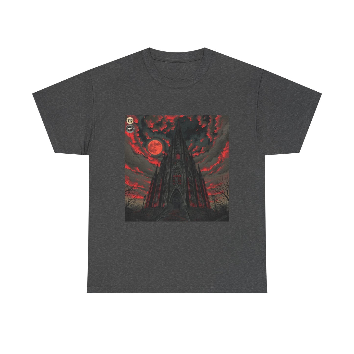 Gothic Cathedral Comic Cover Art Unisex Heavy Cotton Tee