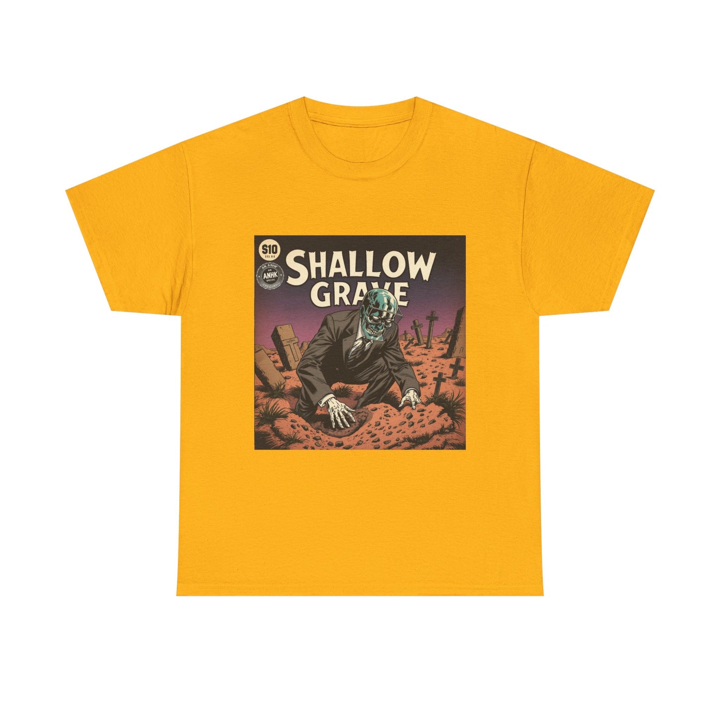 Vintage Comic Cover 'Shallow Grave' Horror Graphic Tee