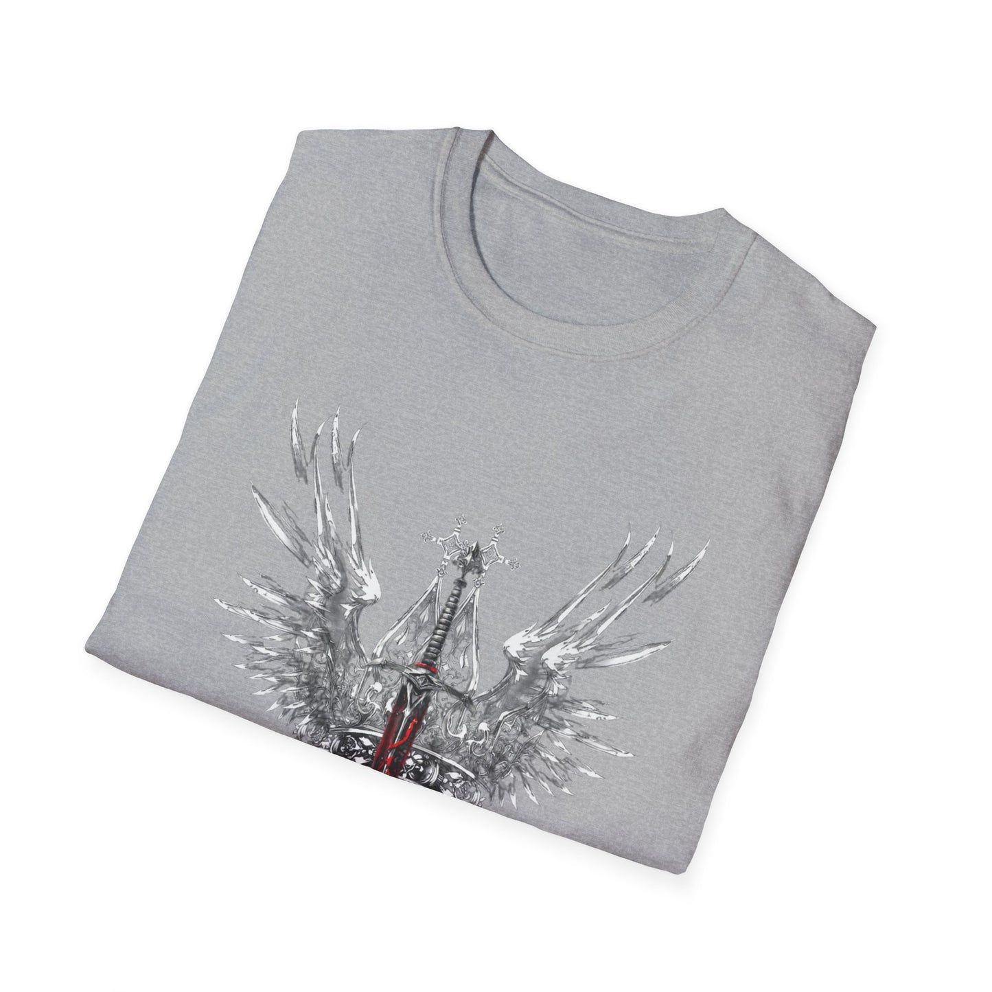 Gothic Y2k Unisex Softstyle T-Shirt with Edgy Sword Design