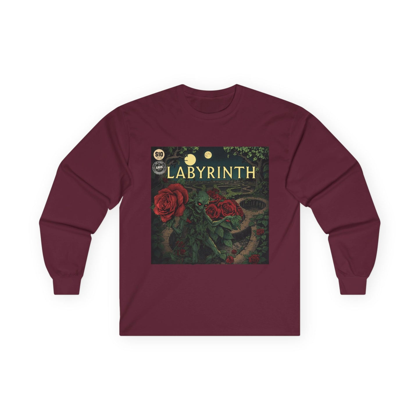 Vintage Comic Cover Labyrinth-Inspired Long Sleeve Tee