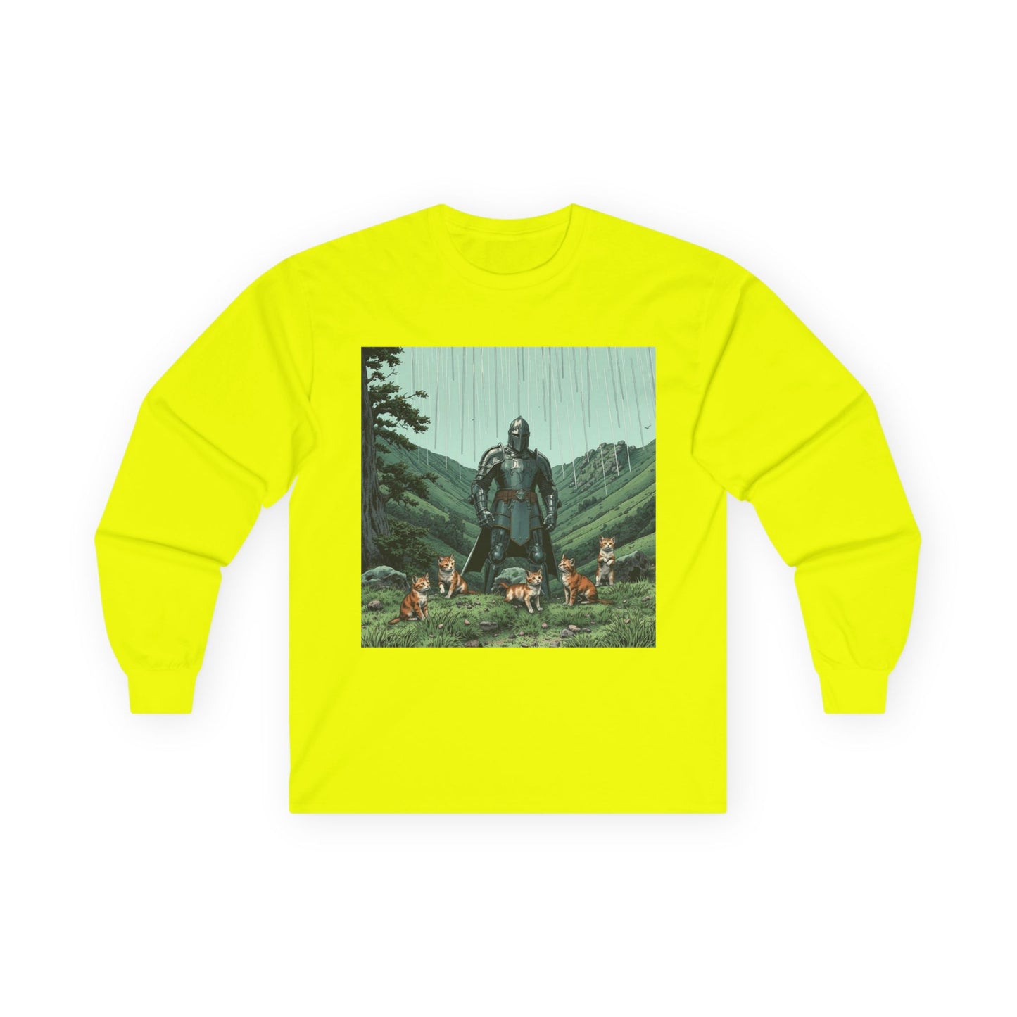 Vintage Comic Cover Knight Of Many Cats Long Sleeve Tee