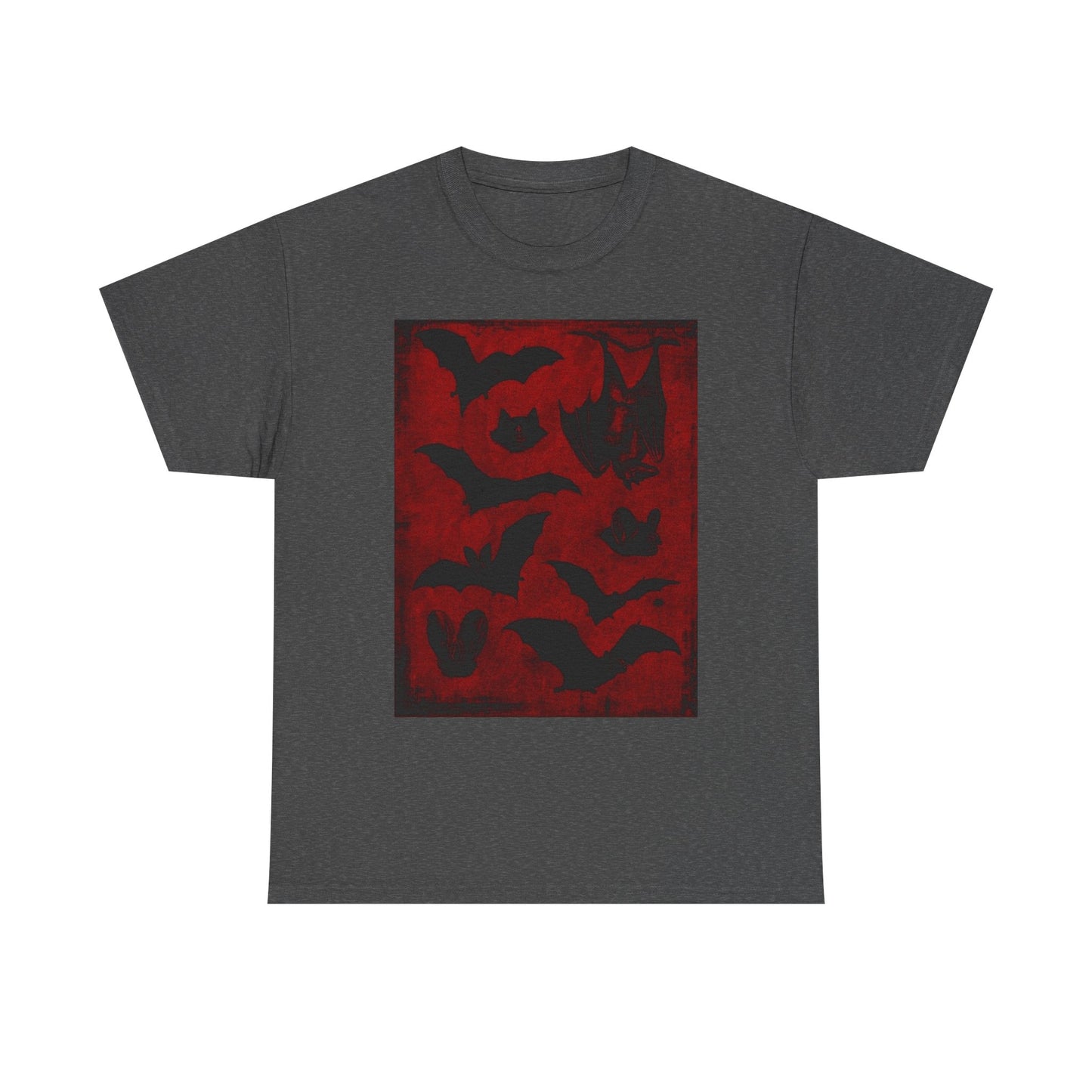 Moody Tee Gothic Bat Print Unisex Heavy Cotton Tee