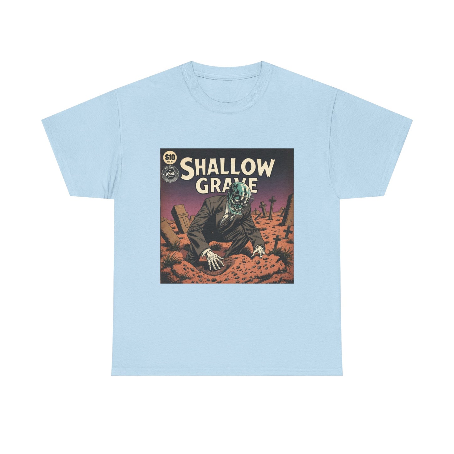 Vintage Comic Cover 'Shallow Grave' Horror Graphic Tee