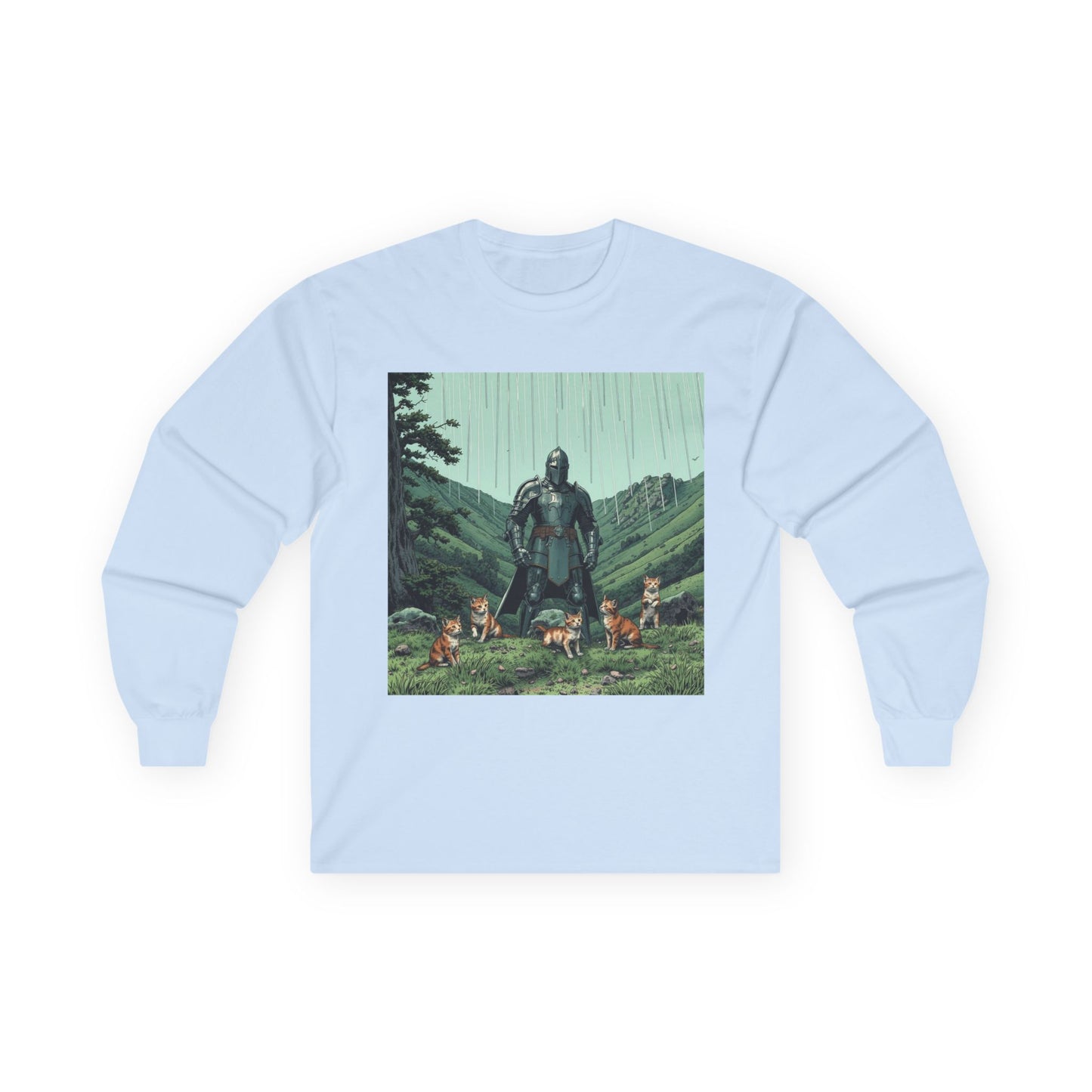 Vintage Comic Cover Knight Of Many Cats Long Sleeve Tee