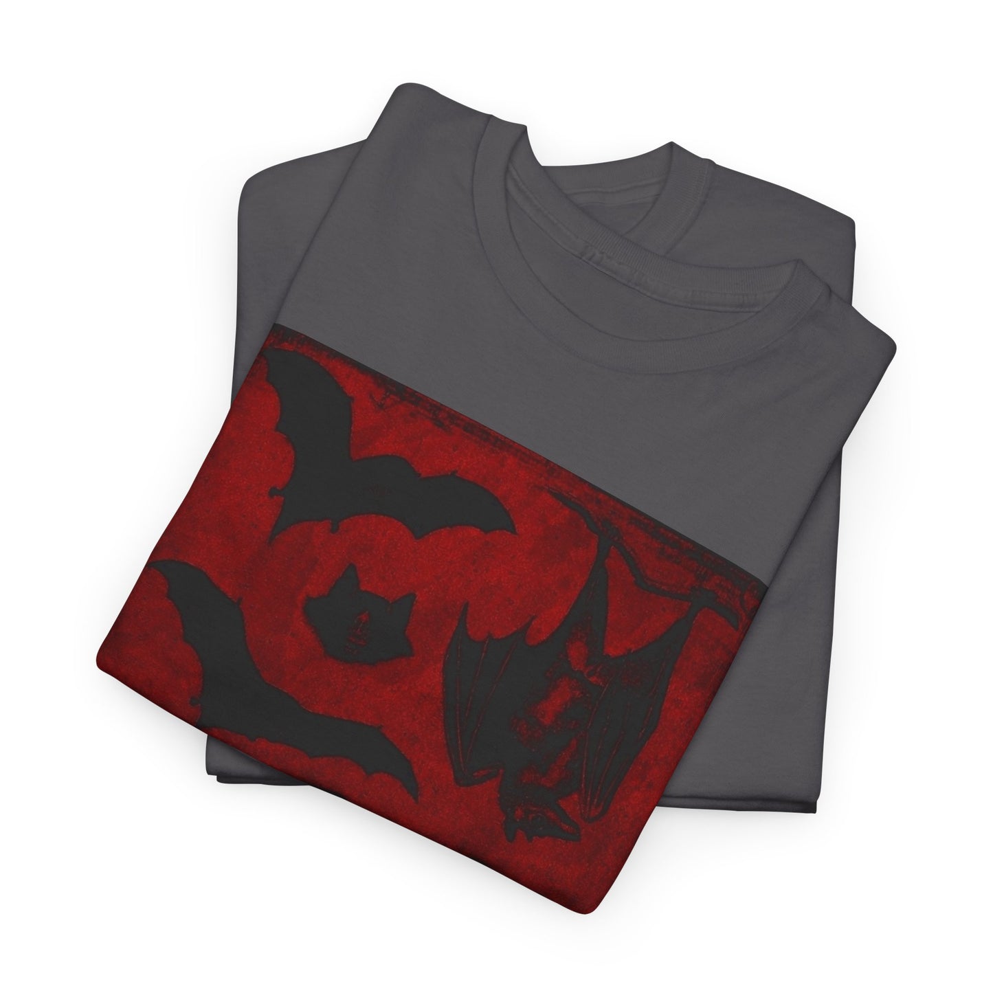 Moody Tee Gothic Bat Print Unisex Heavy Cotton Tee