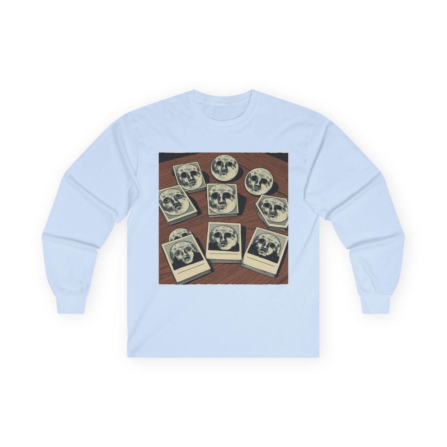 Vintage Comic Cover-Inspired 'Moon Cards' Long Sleeve Tee