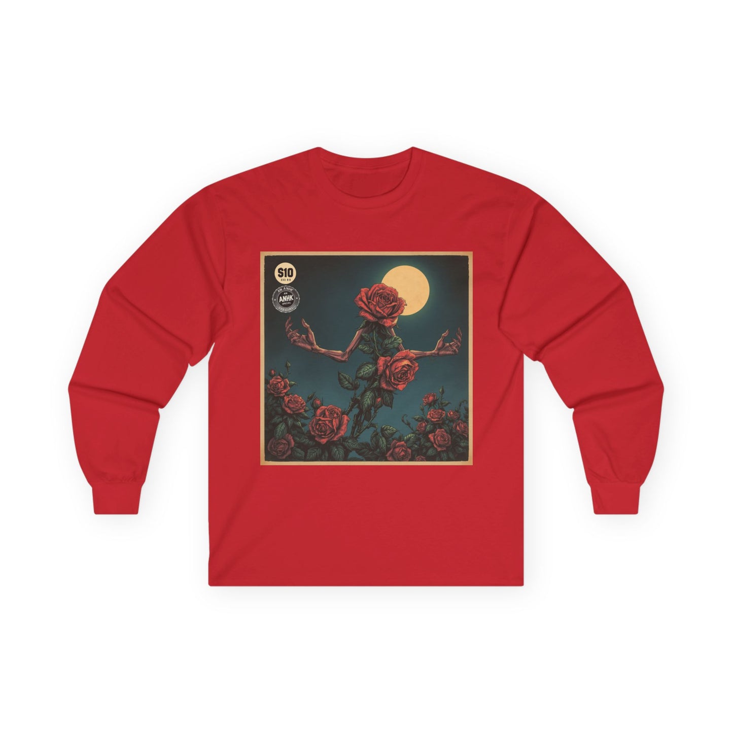 Vintage Comic Cover Mulitdimensional Floral Long Sleeve Tee