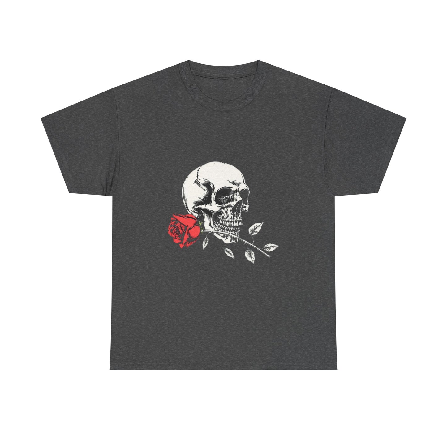 Skelly Goth Skull And Rose Unisex Heavy Cotton Tee