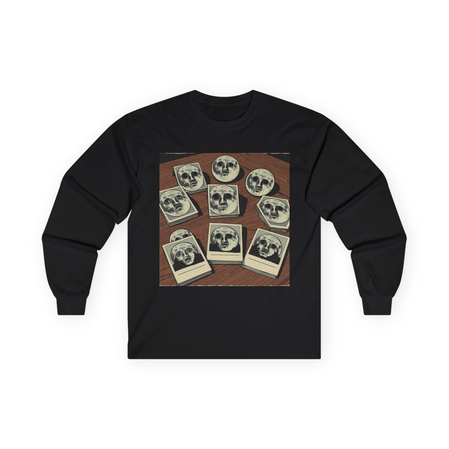Vintage Comic Cover-Inspired 'Moon Cards' Long Sleeve Tee