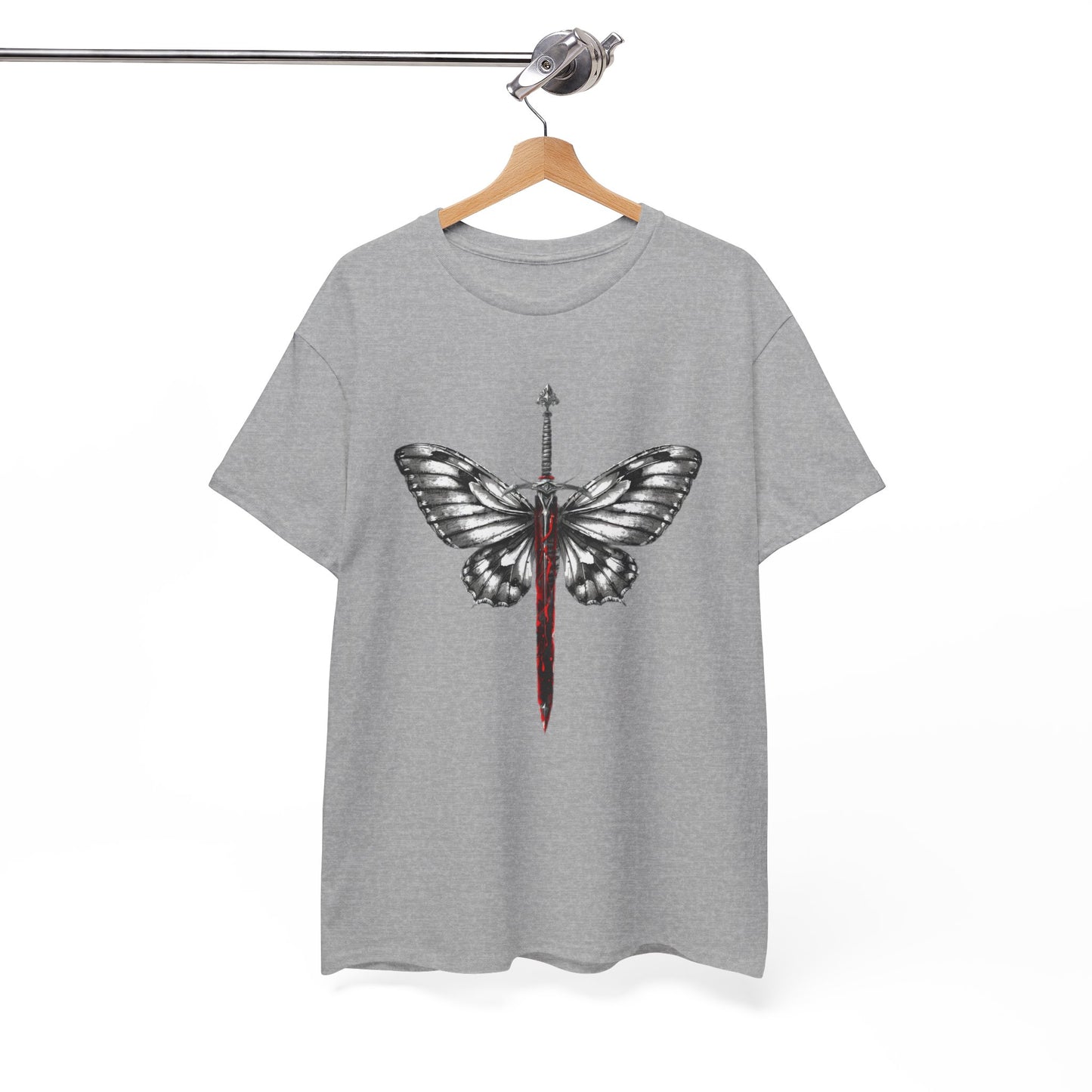 Gothic Y2k Butterfly Sword Graphic Tee