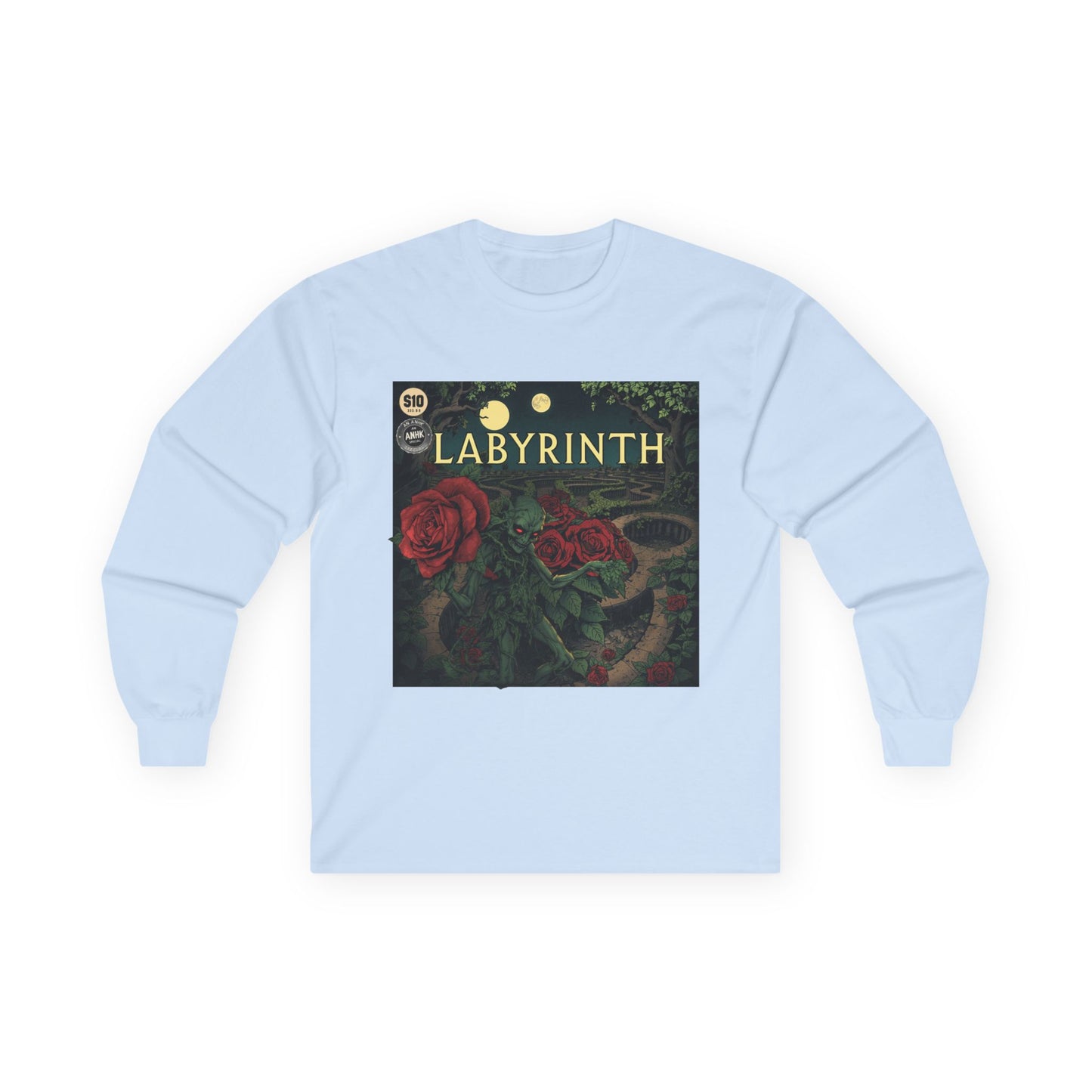 Vintage Comic Cover Labyrinth-Inspired Long Sleeve Tee