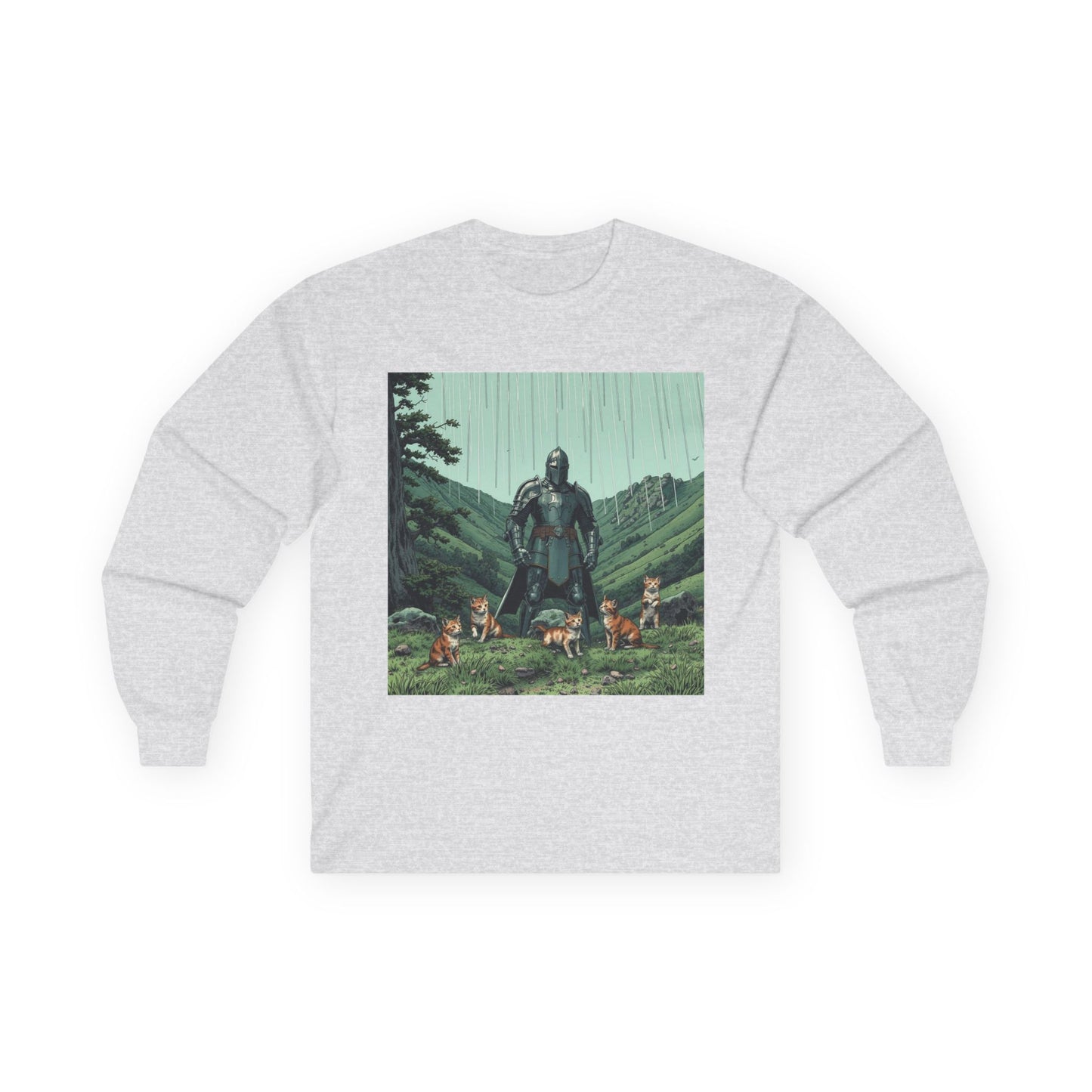 Vintage Comic Cover Knight Of Many Cats Long Sleeve Tee
