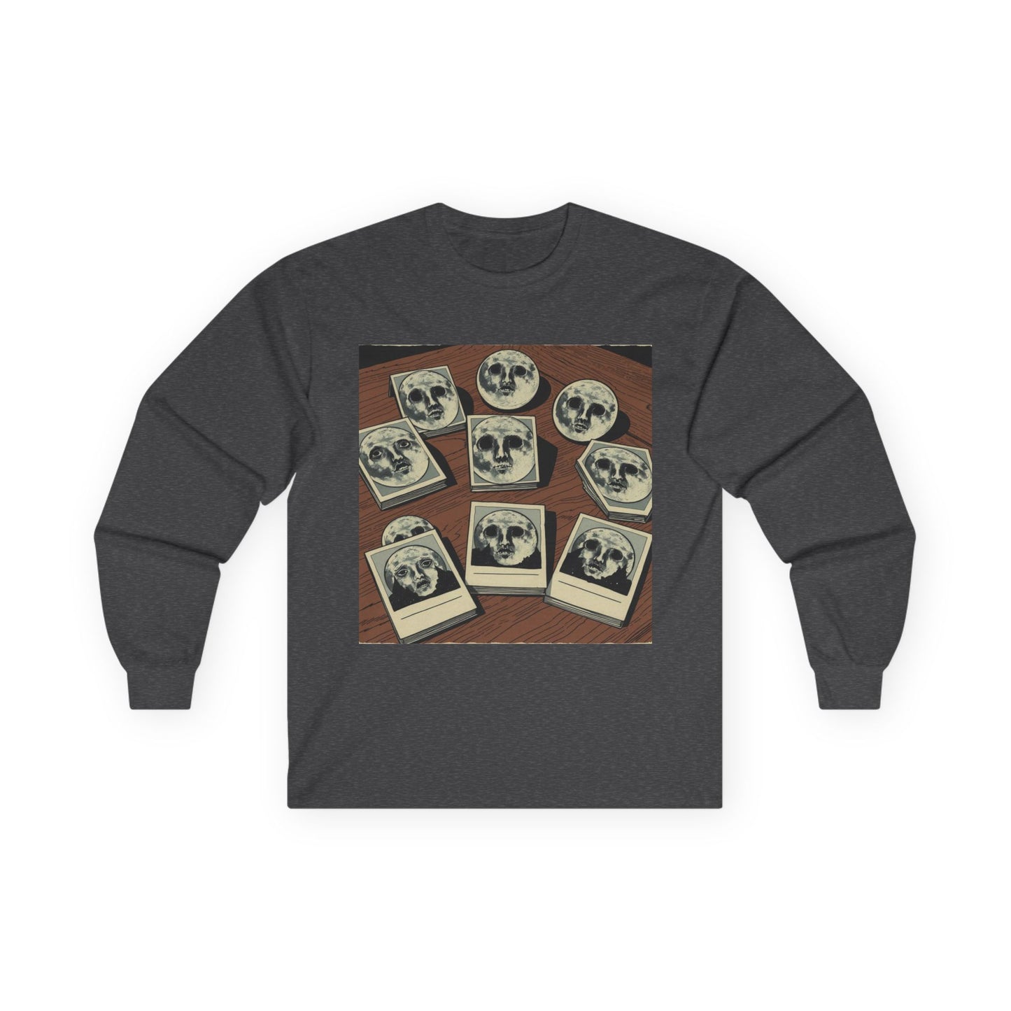 Vintage Comic Cover-Inspired 'Moon Cards' Long Sleeve Tee