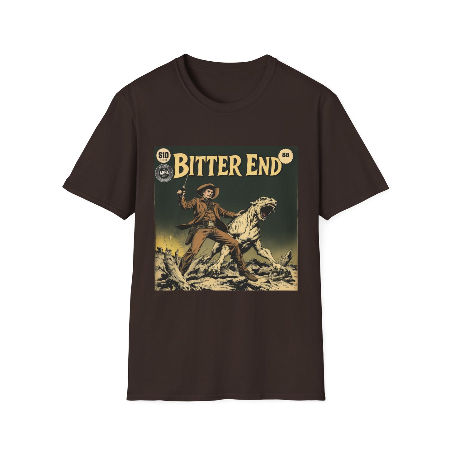 Vintage Comic Cover Western 'Bitter End' Graphic T-Shirt