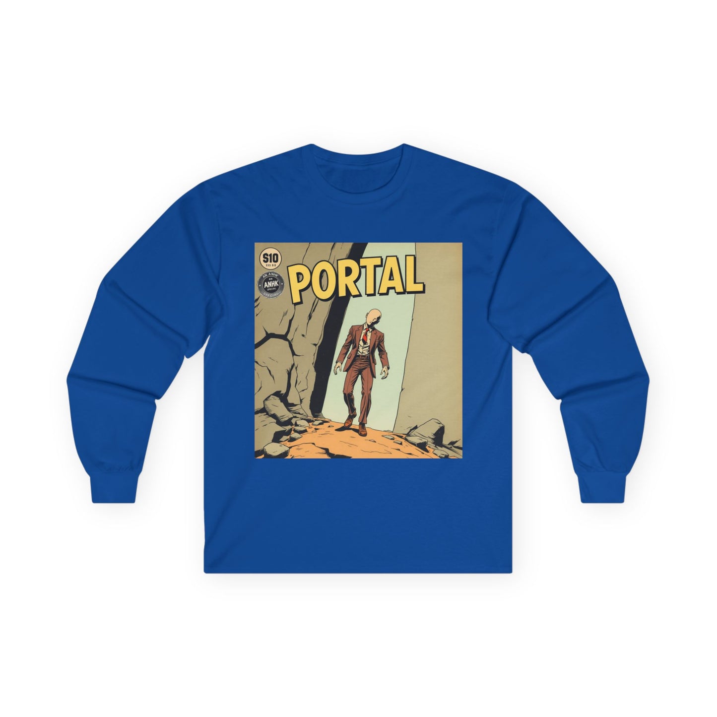 Vintage Comic Cover Style Unisex Long Sleeve Tee - Portal, Graphic T-Shirt