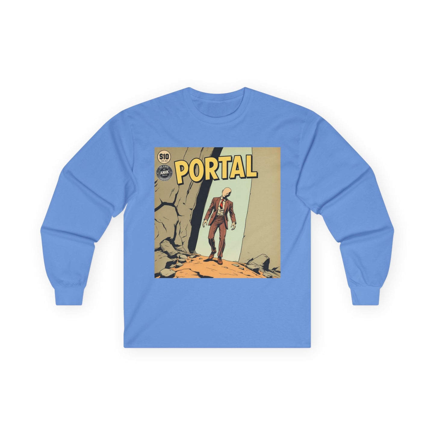 Vintage Comic Cover Style Unisex Long Sleeve Tee - Portal, Graphic T-Shirt