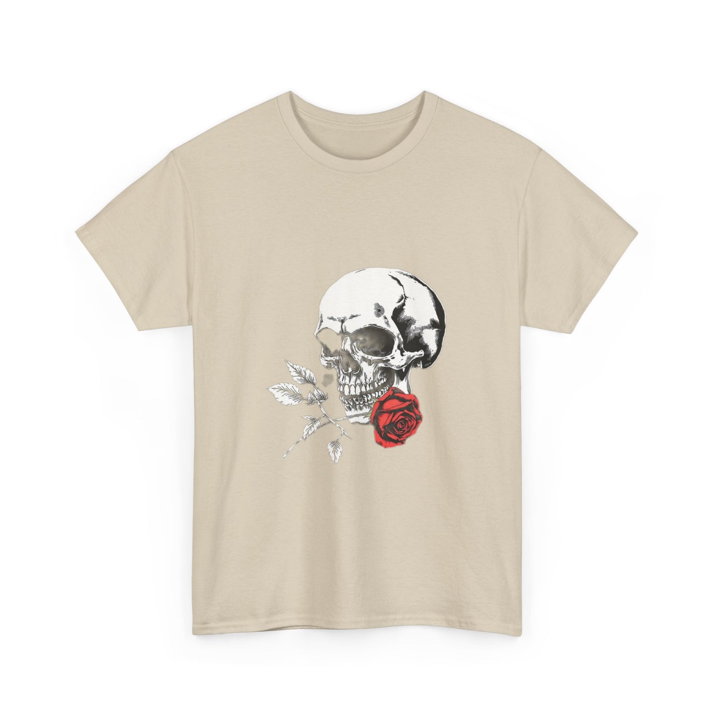 Skelly Goth Skull & Rose Tee - Unisex Heavy Cotton T-Shirt