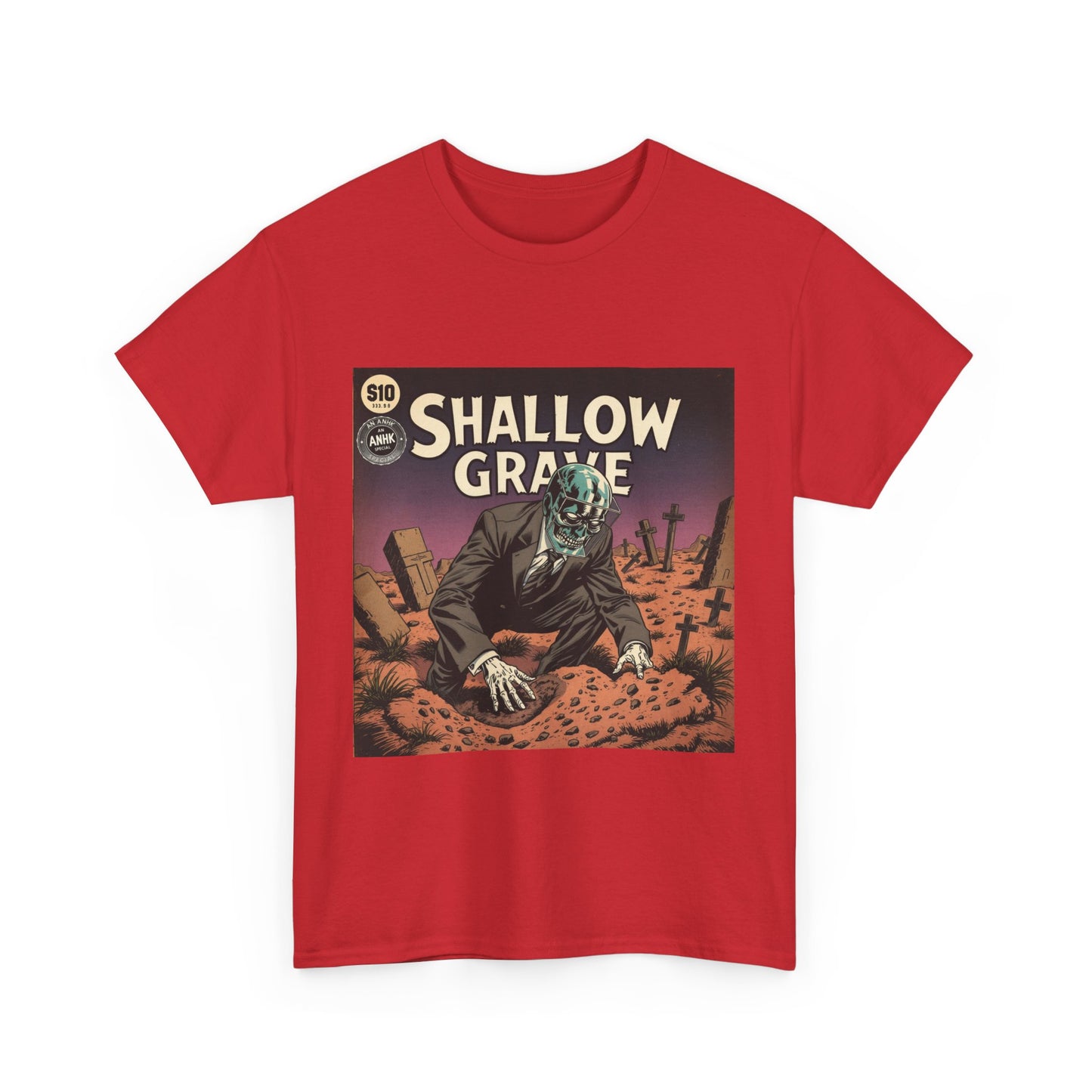 Vintage Comic Cover 'Shallow Grave' Horror Graphic Tee