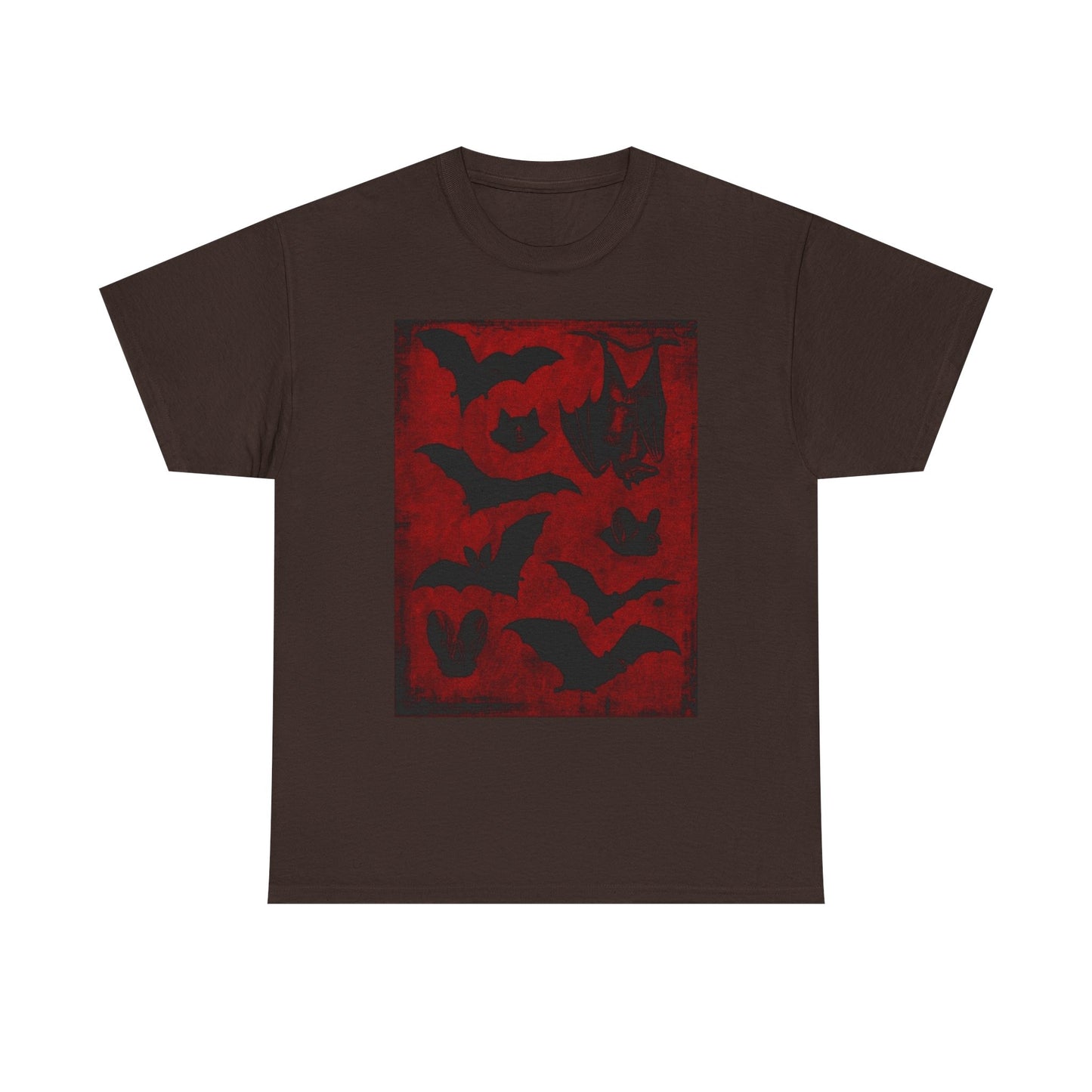 Moody Tee Gothic Bat Print Unisex Heavy Cotton Tee