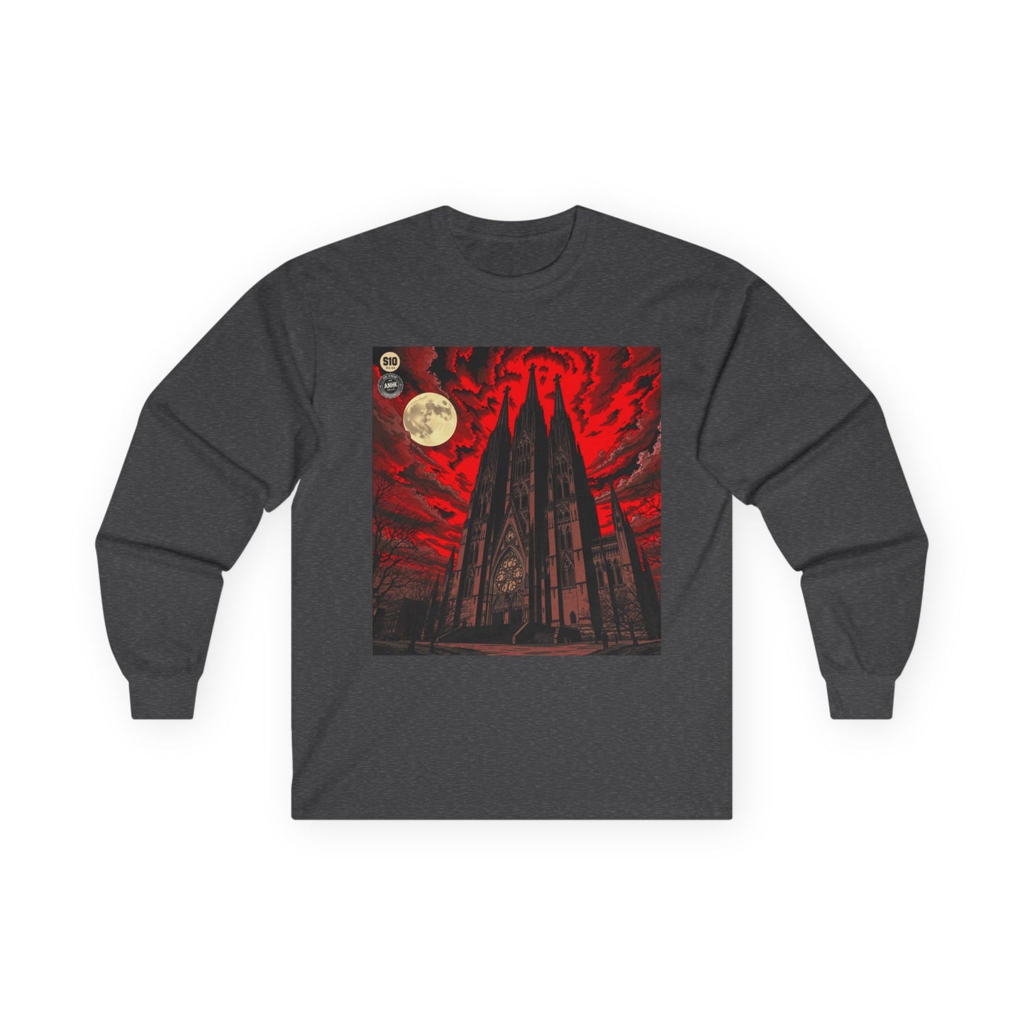Moody Tee Gothic Moonrise Cathedral Long Sleeve Tee