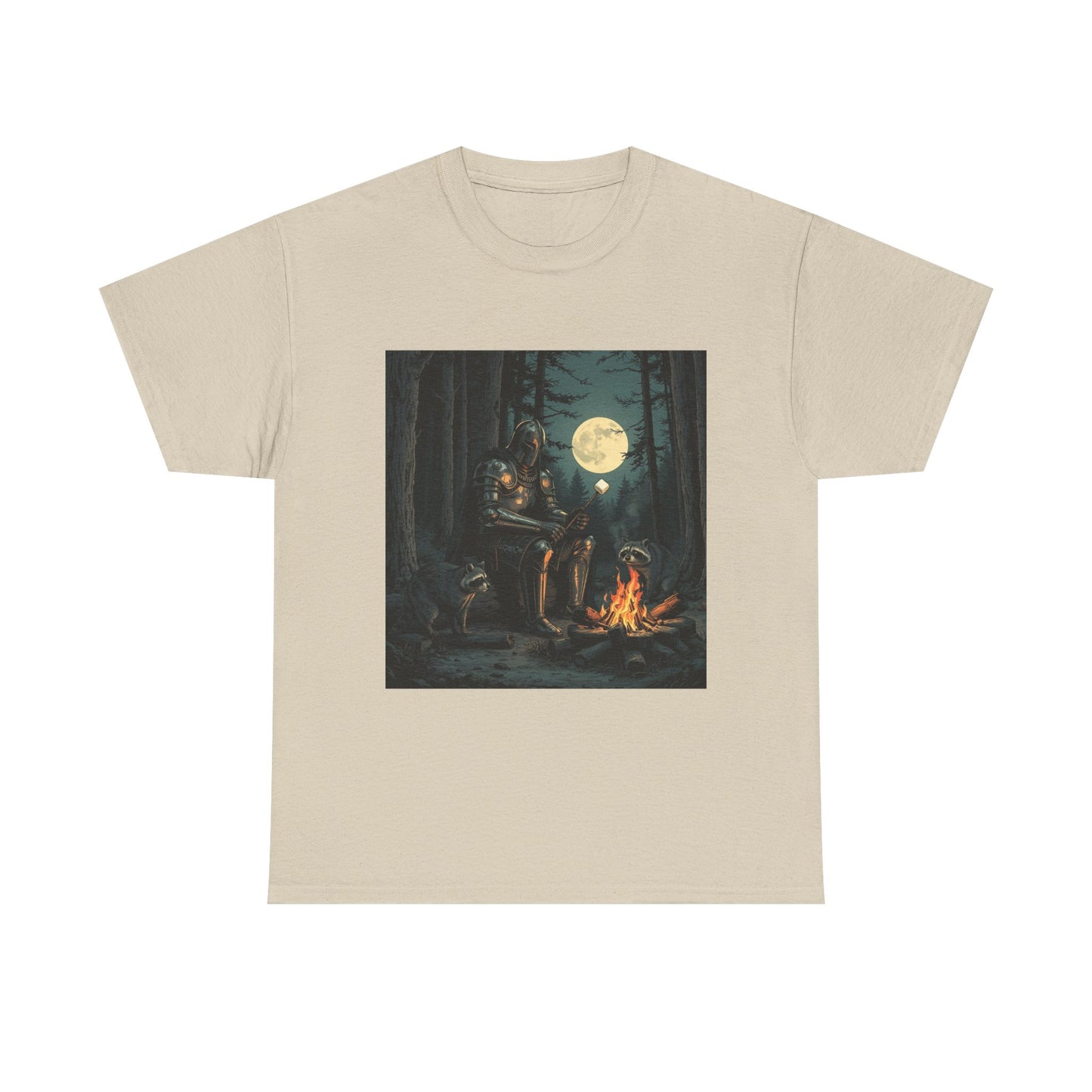Vintage Comic Cover Knight Of Marshmallows Moonlit Campfire Unisex Tee