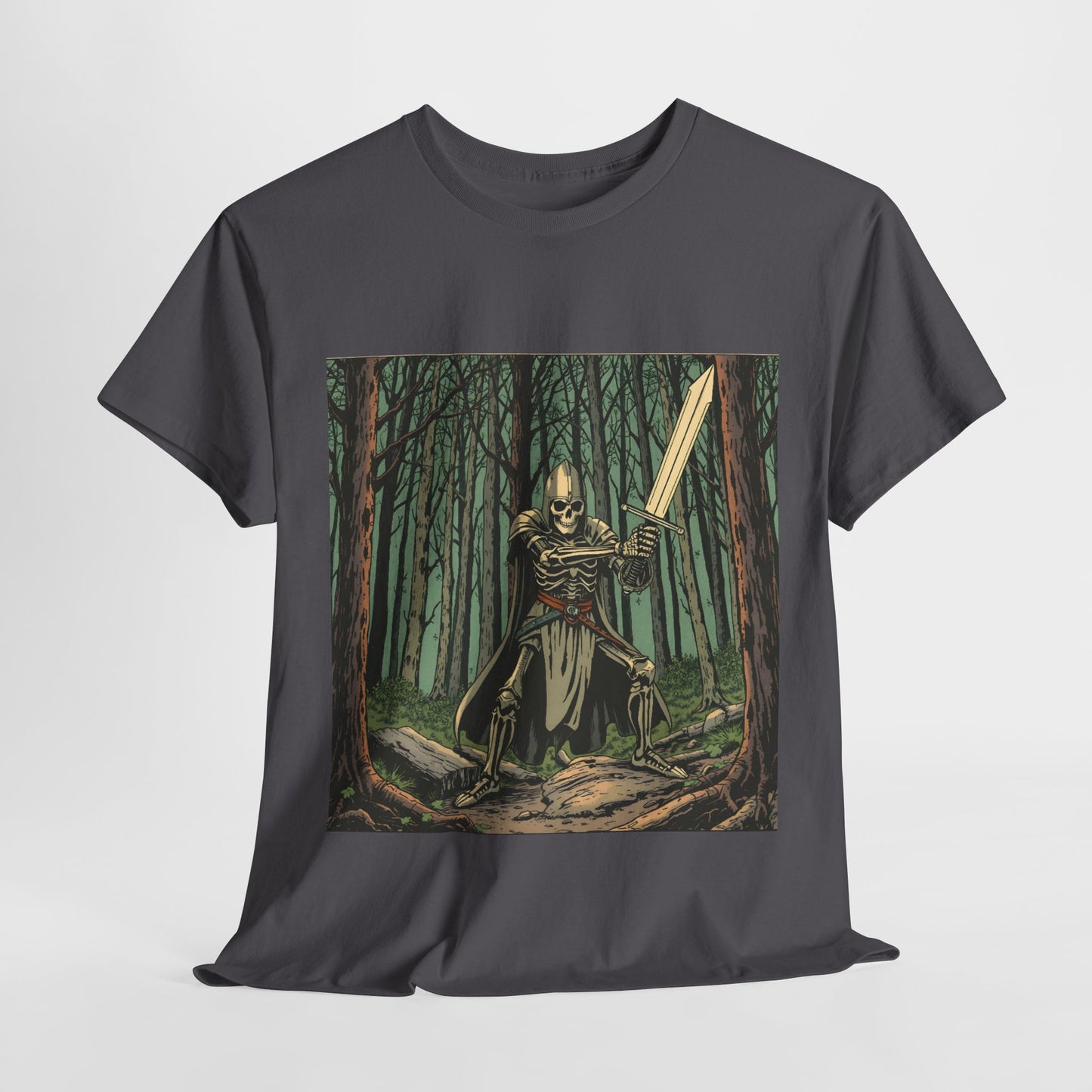 Skelly Goth Fantasy Knight Unisex Heavy Cotton Tee