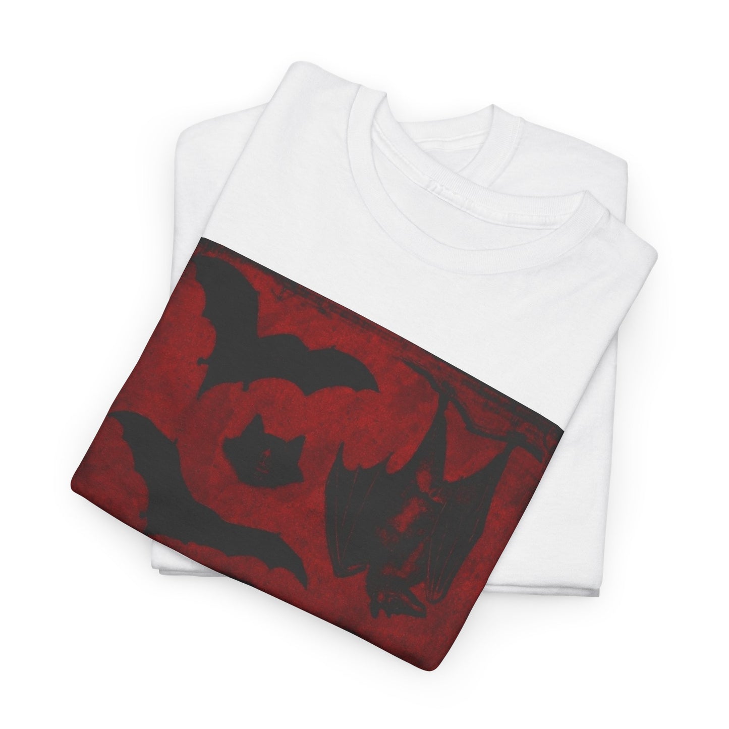 Moody Tee Gothic Bat Print Unisex Heavy Cotton Tee