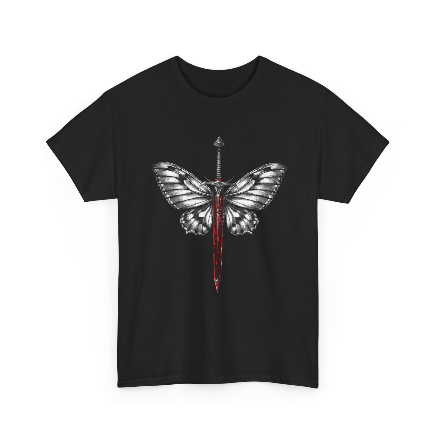Gothic Y2k Butterfly Sword Graphic Tee