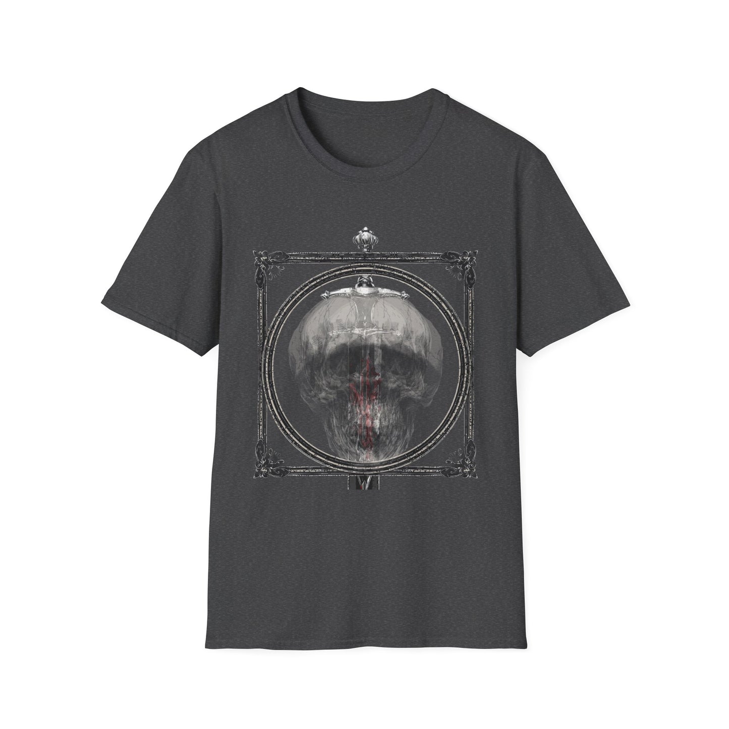Skelly Goth Franed Sword Through Skull Graphic Tee