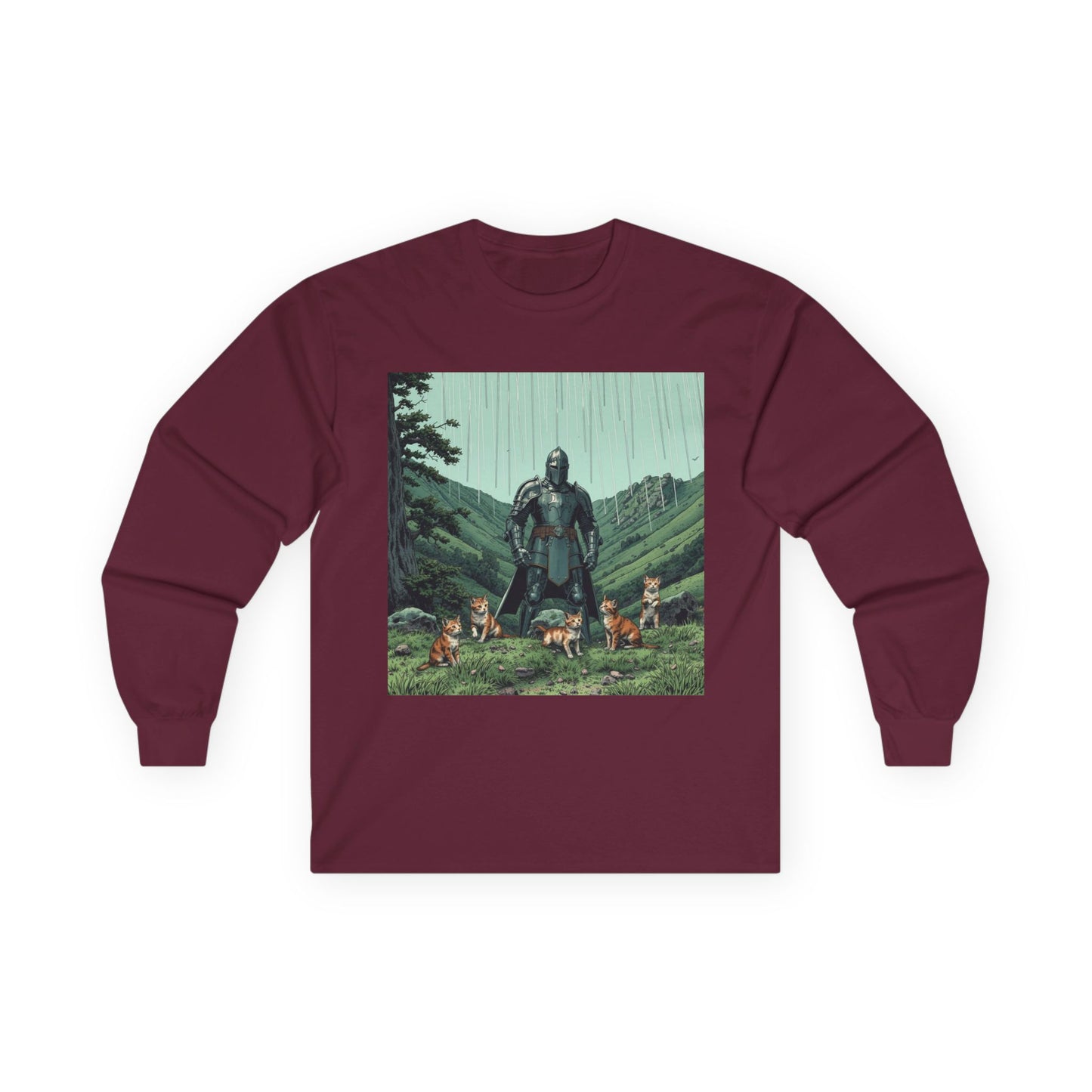 Vintage Comic Cover Knight Of Many Cats Long Sleeve Tee