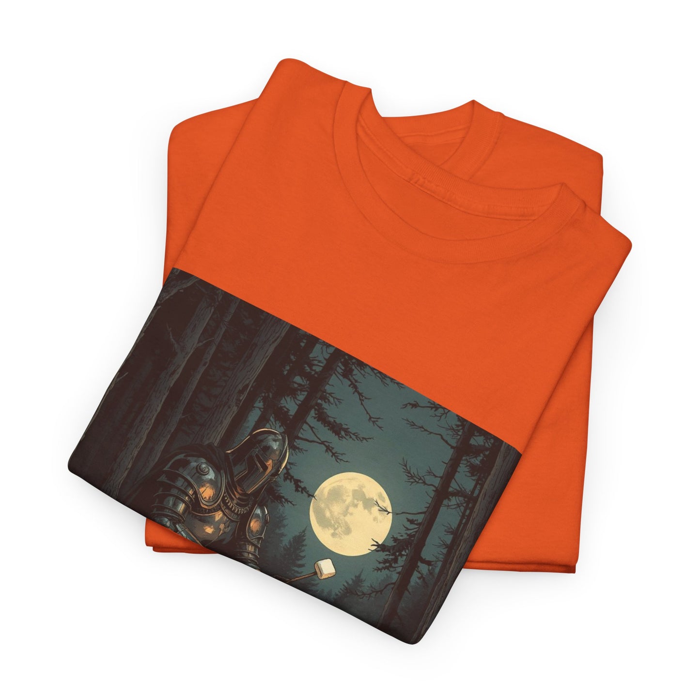 Vintage Comic Cover Knight Of Marshmallows Moonlit Campfire Unisex Tee