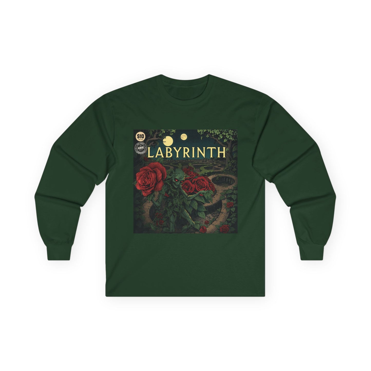 Vintage Comic Cover Labyrinth-Inspired Long Sleeve Tee