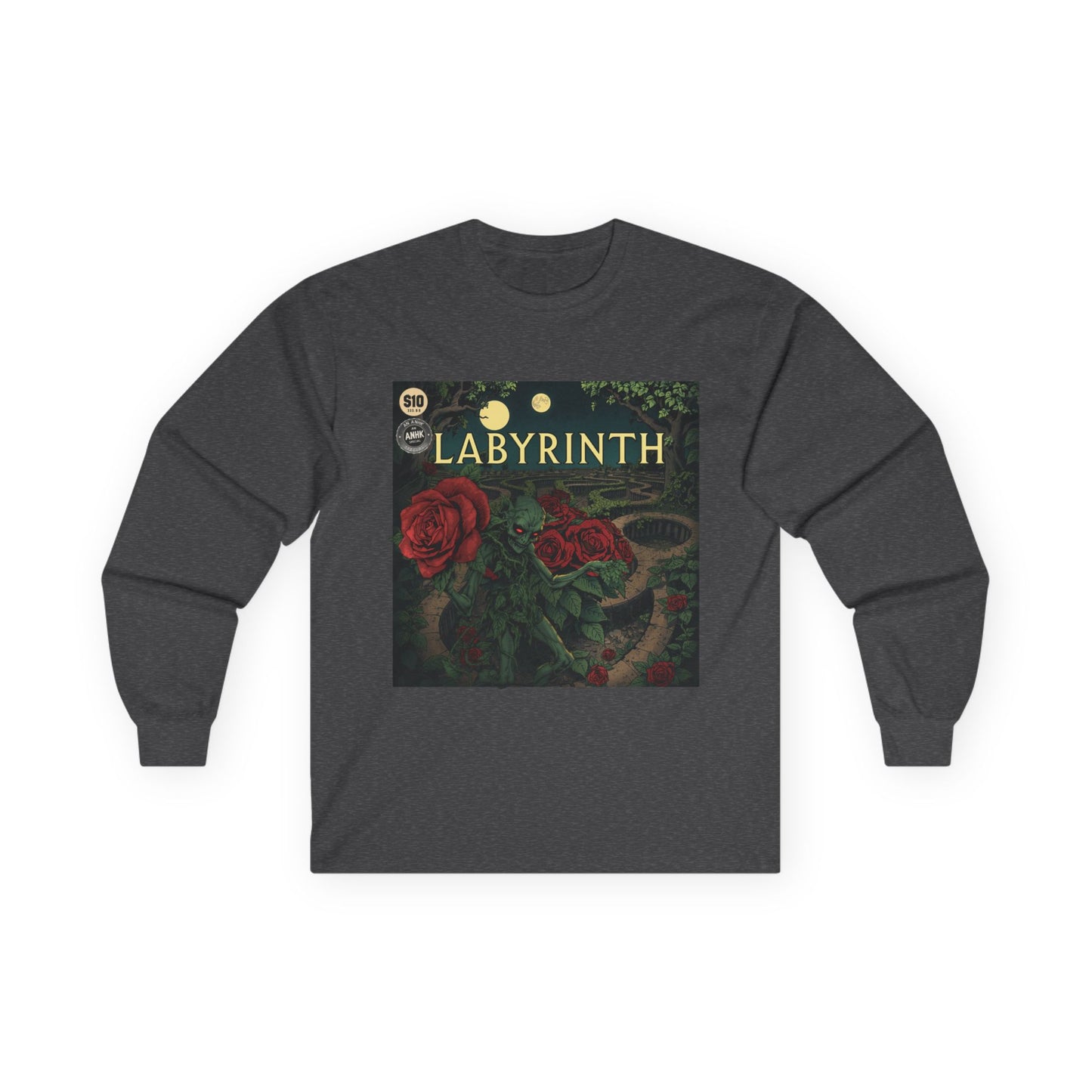 Vintage Comic Cover Labyrinth-Inspired Long Sleeve Tee