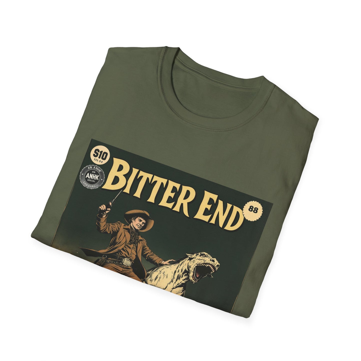 Vintage Comic Cover Western 'Bitter End' Graphic T-Shirt