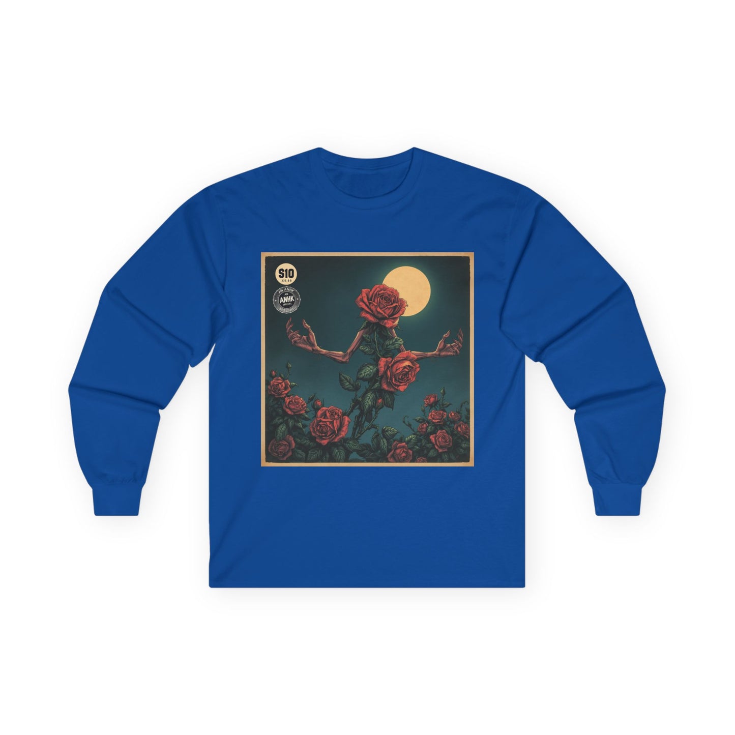 Vintage Comic Cover Mulitdimensional Floral Long Sleeve Tee