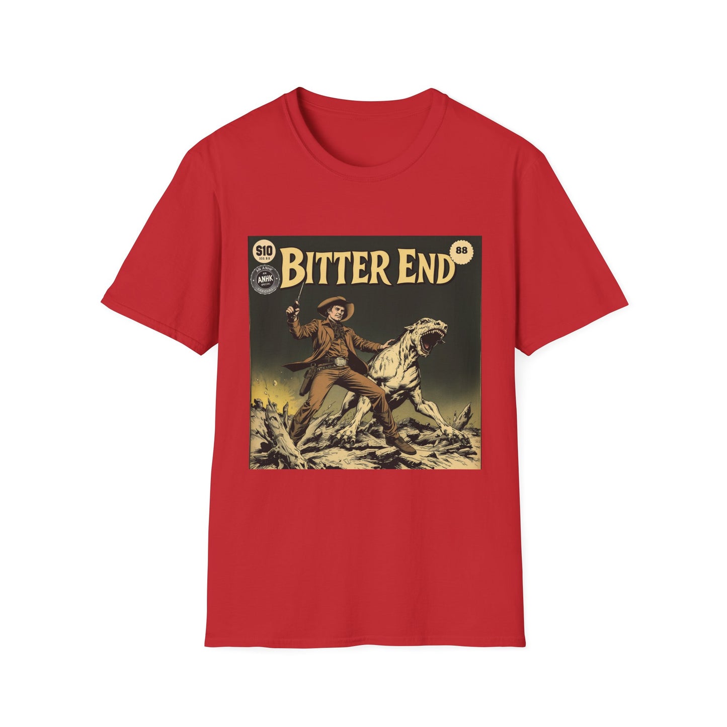 Vintage Comic Cover Western 'Bitter End' Graphic T-Shirt
