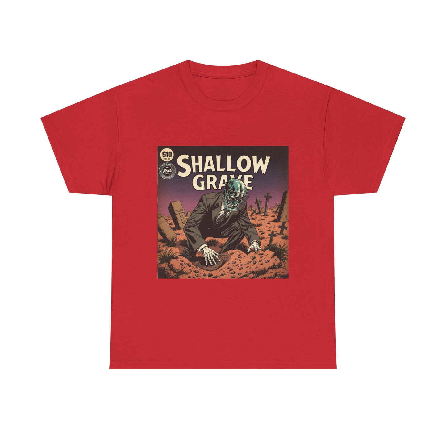 Vintage Comic Cover 'Shallow Grave' Horror Graphic Tee