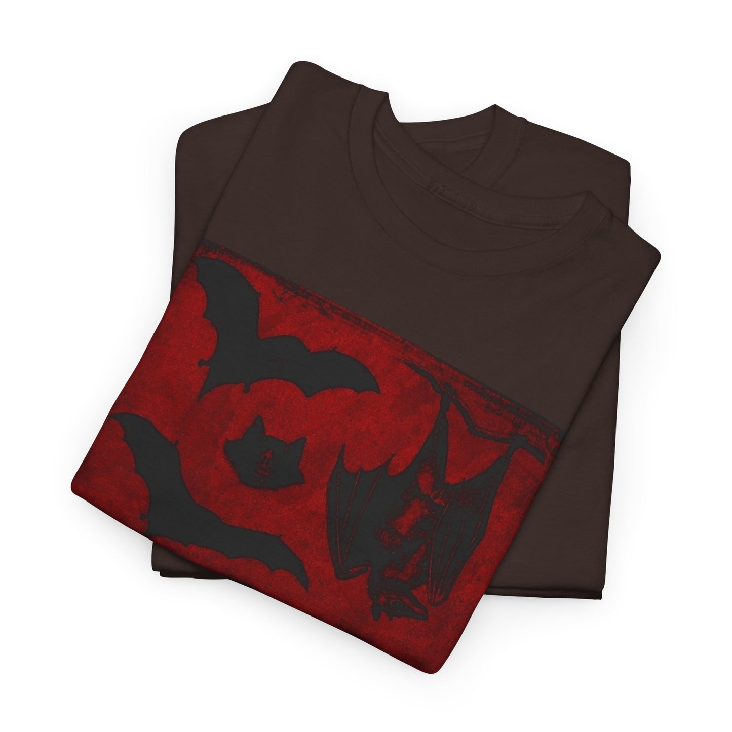 Moody Tee Gothic Bat Print Unisex Heavy Cotton Tee