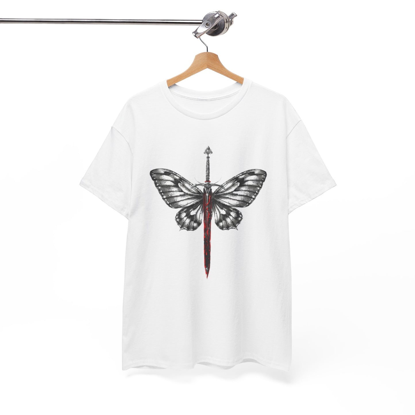 Gothic Y2k Butterfly Sword Graphic Tee