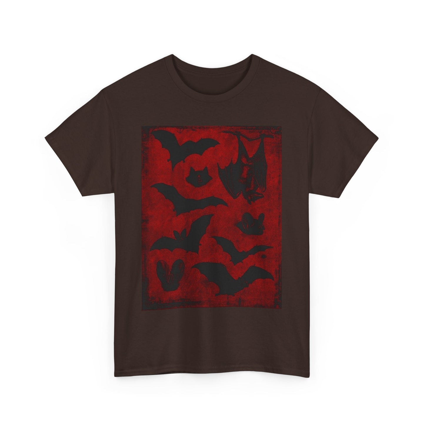 Moody Tee Gothic Bat Print Unisex Heavy Cotton Tee
