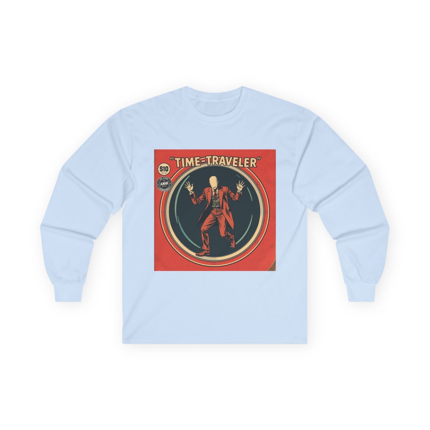 Vintage Comic Cover 'Time Traveler' Unisex Long Sleeve Tee