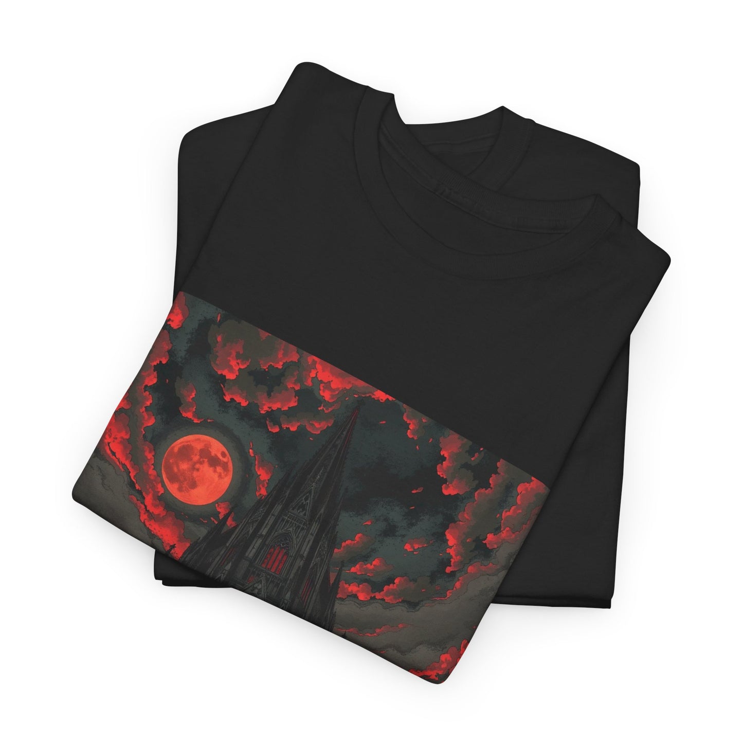 Gothic Cathedral Comic Cover Art Unisex Heavy Cotton Tee