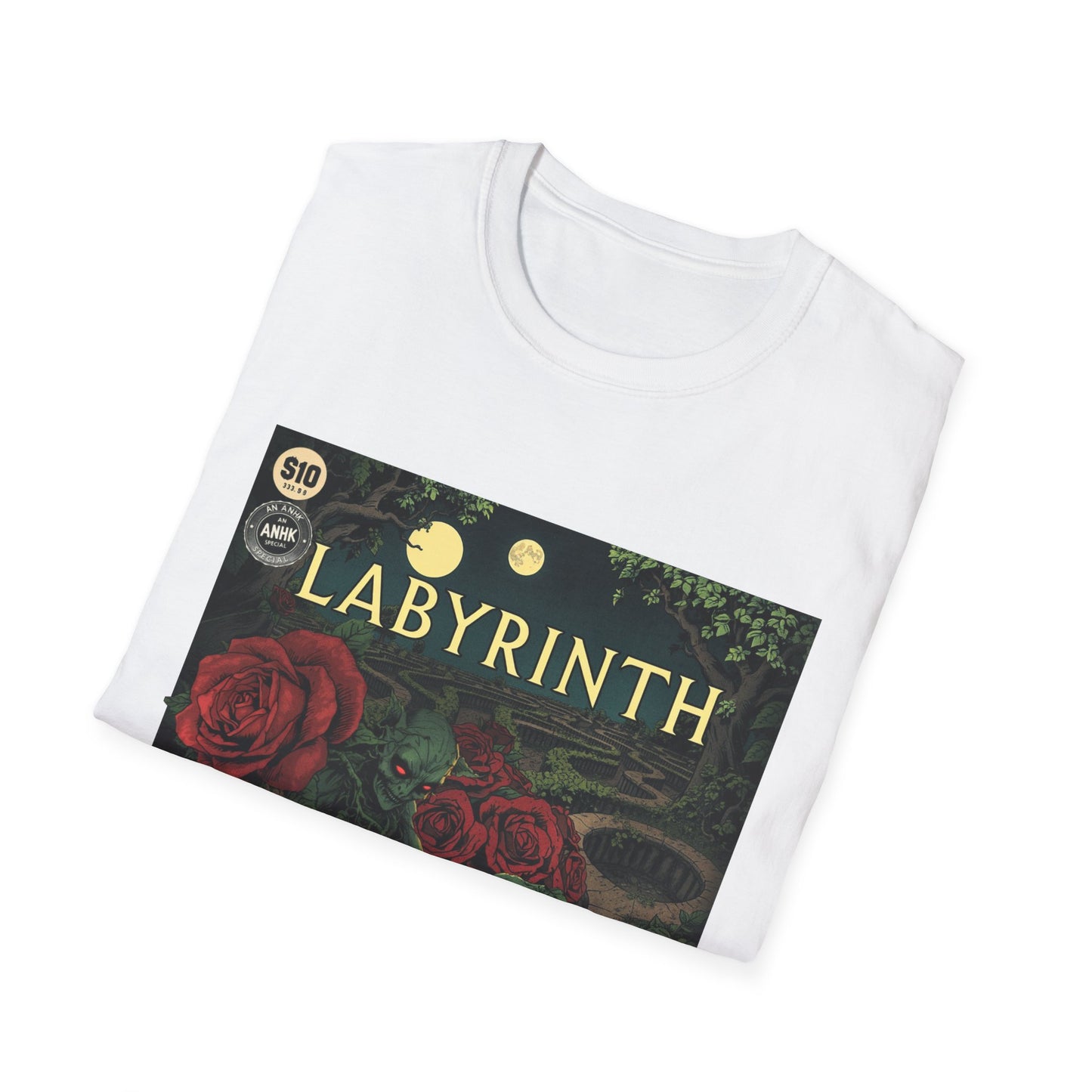 Vintage Comic Cover 'Labyrinth' Interdimensional Rose Unisex Softstyle T-Shirt