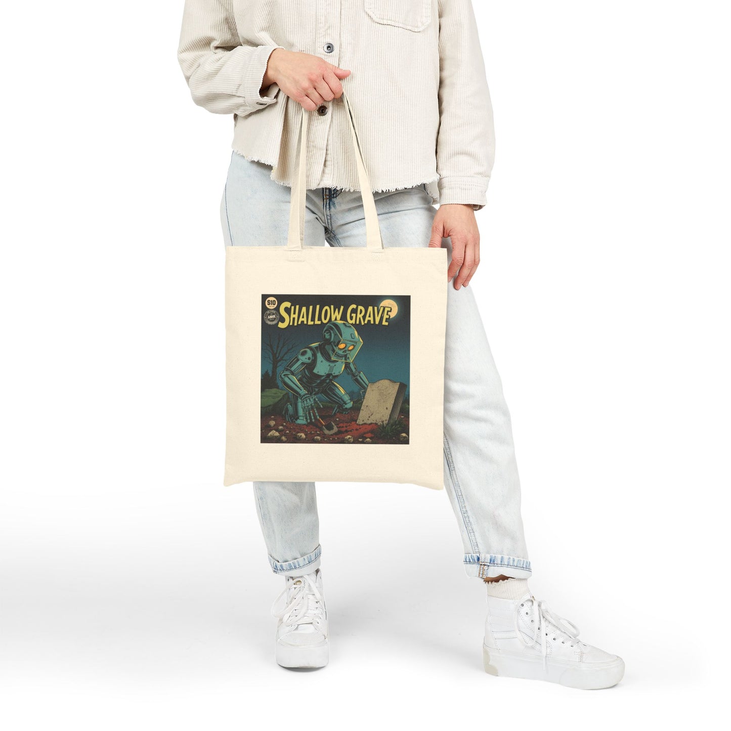 Cotton Canvas Tote Bag 'Shallow Grave'
